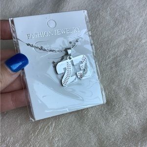 Baseball Number 23 Pendant Necklace Silver Tone NIP